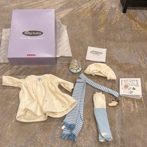 American Girl Other - BITTY BABY/AMER GIRL TAGGED WINTER WONDERLAND SET IN BOX W/SNOW GLOBE, MORE BHS4